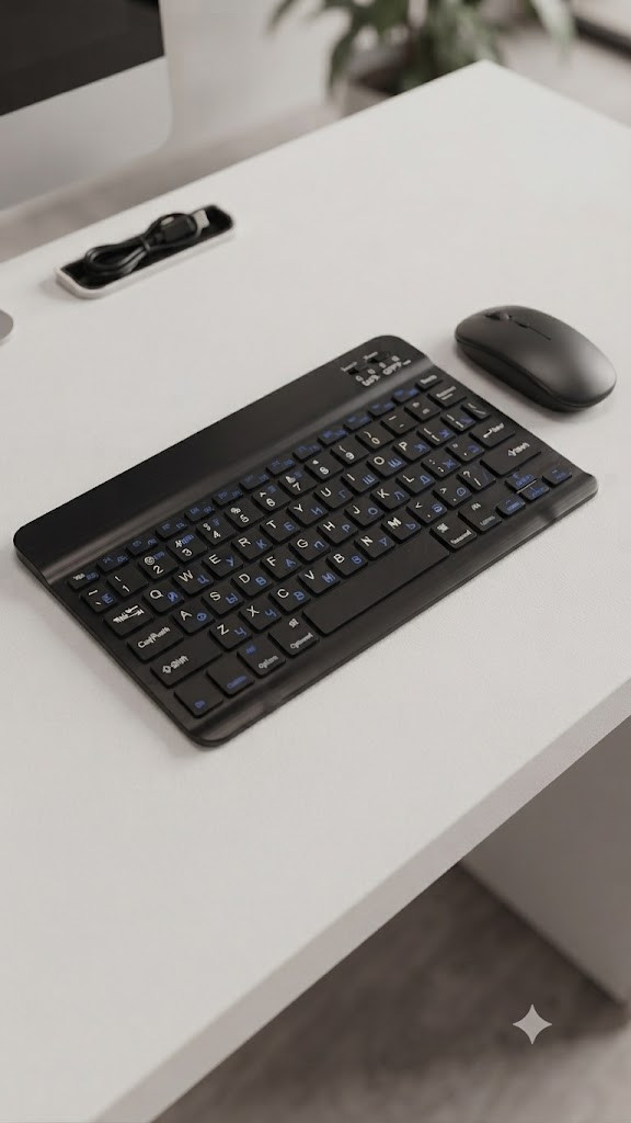 Klaviatura və siçan dəsti KB-MOU-WIRELESS-5.0, Simsiz, İngilis, Qara