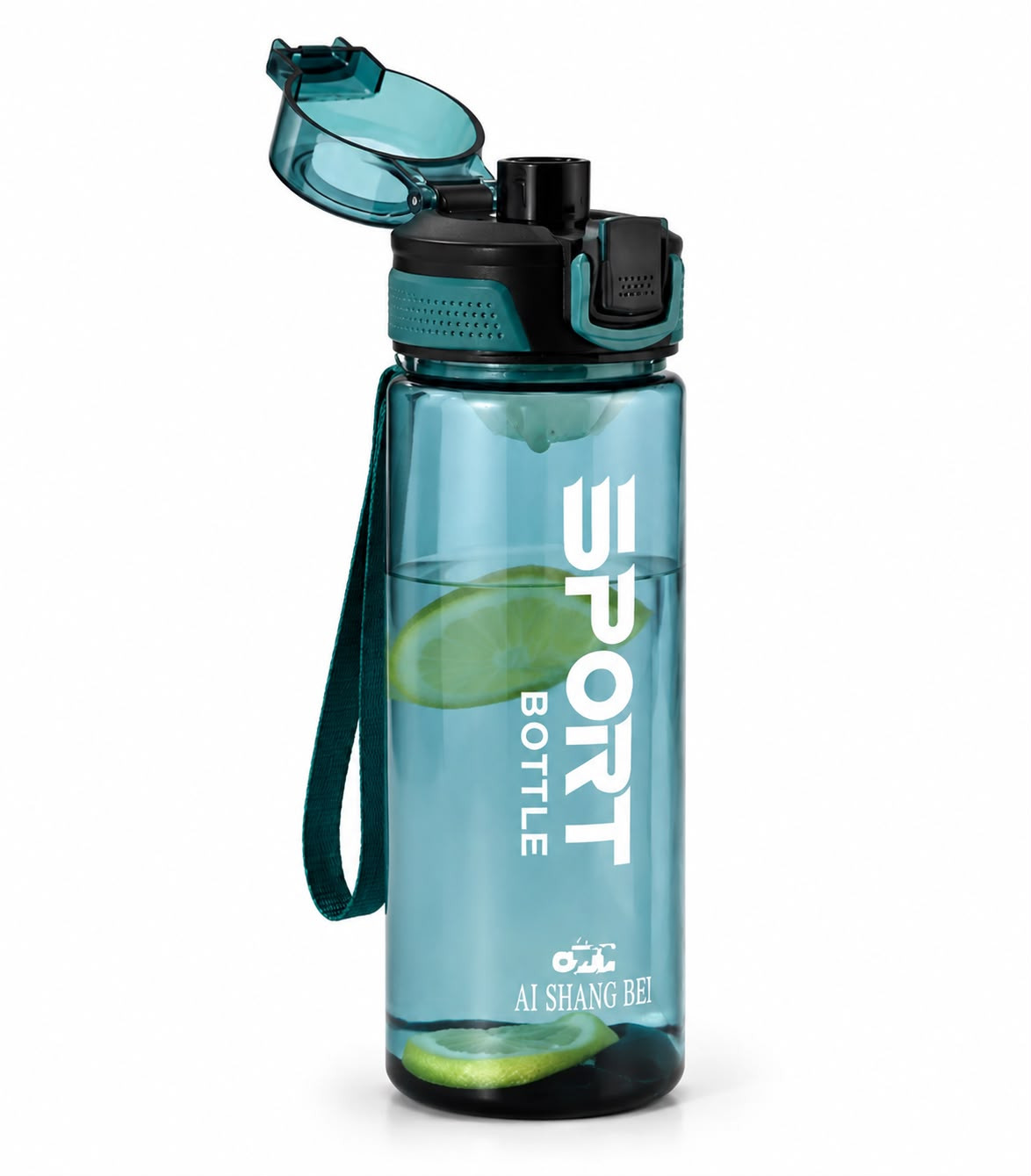 İdman su qabı, göy, plastik, 1000 ml