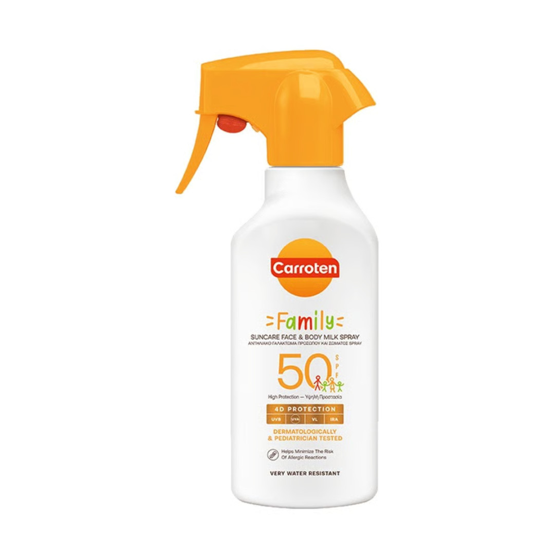 Günəşdən qoruyucu sprey-süd Carroten Family 4D Protection SPF50, 270 мл