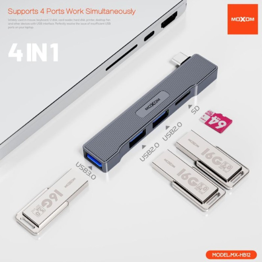 USB hub Moxom MX-HB12 4-IN-1