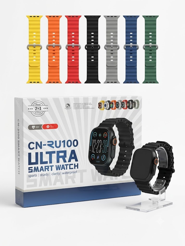 Ağıllı saat CN-RN100 Ultra 7+1, qara