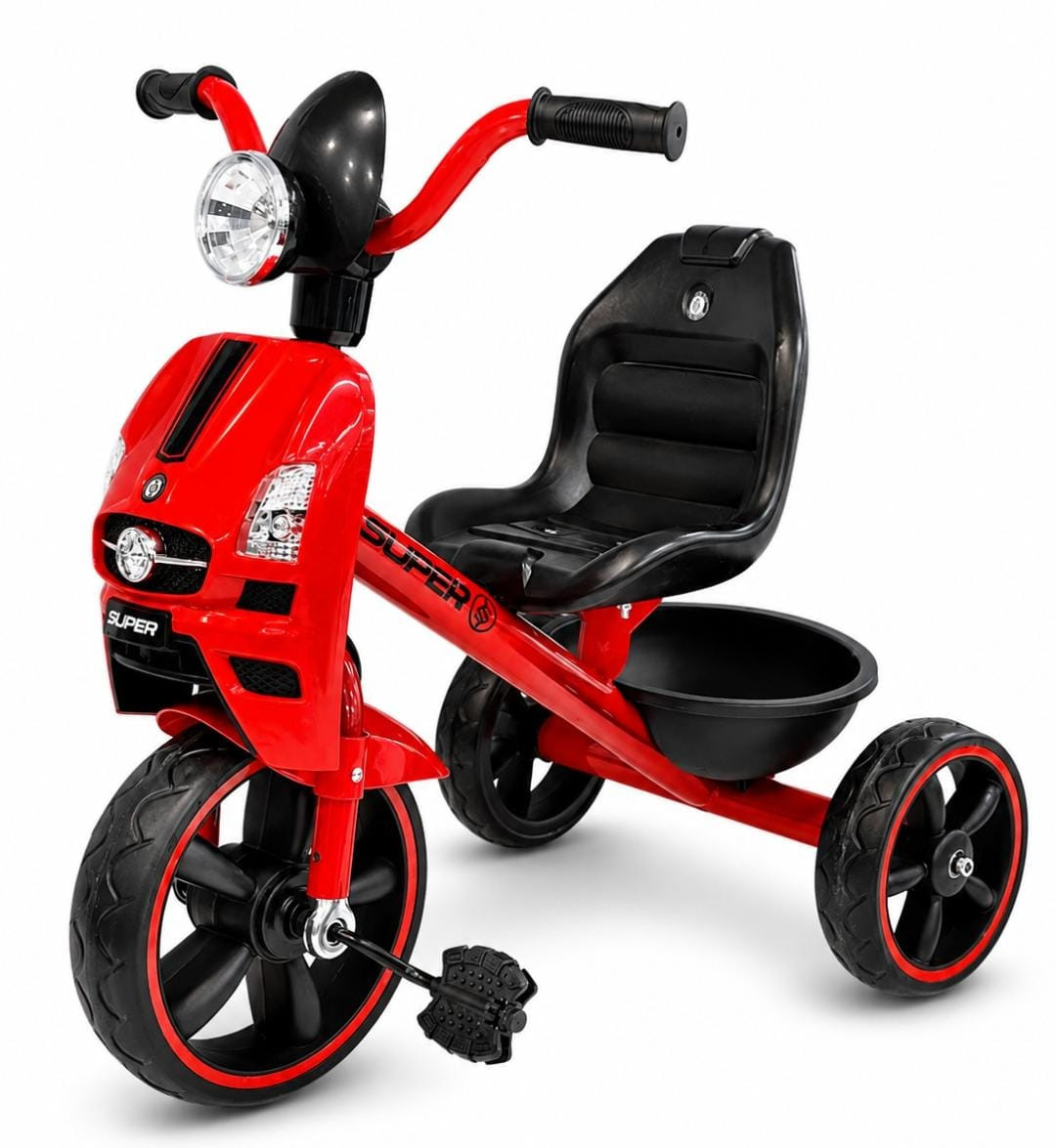 Uşaq üçtəkərli velosiped ABC008, qırmızı, 2-5 yaş
