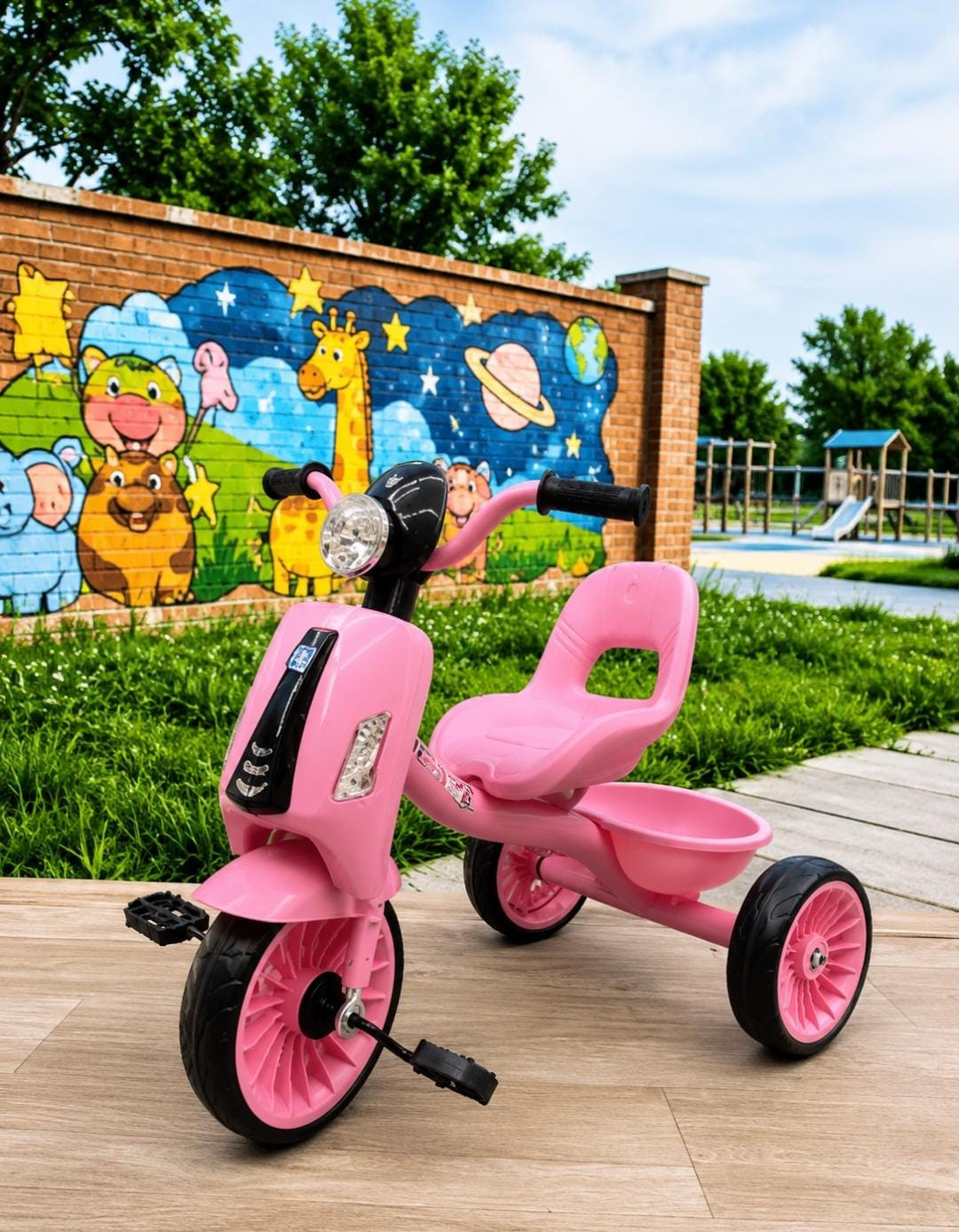 Üçtəkərli velosiped ABC007, Çəhrayı, Metal/Plastik
