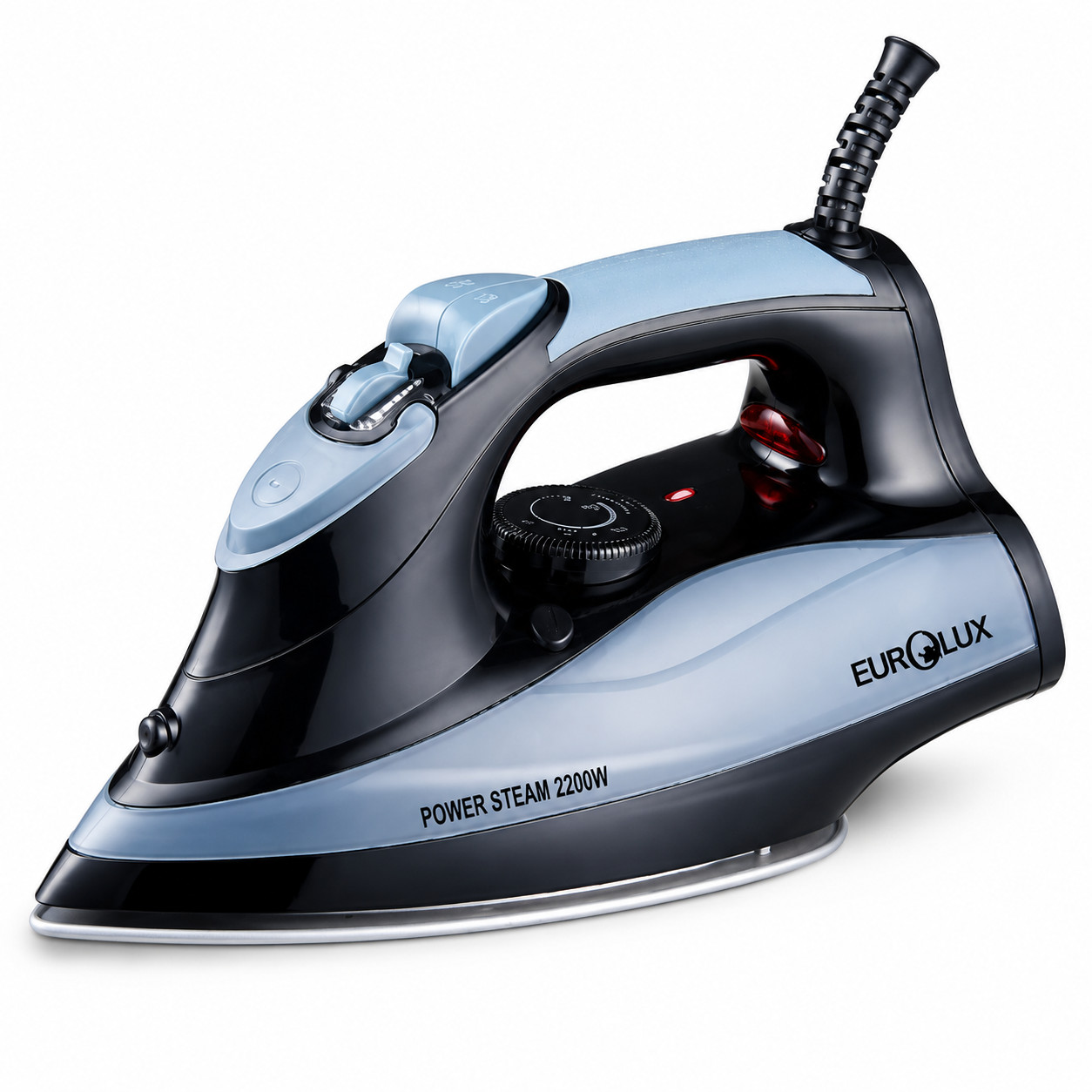 Ütü Eurolux, Teflon, 2200 Vt, Qara, Göy