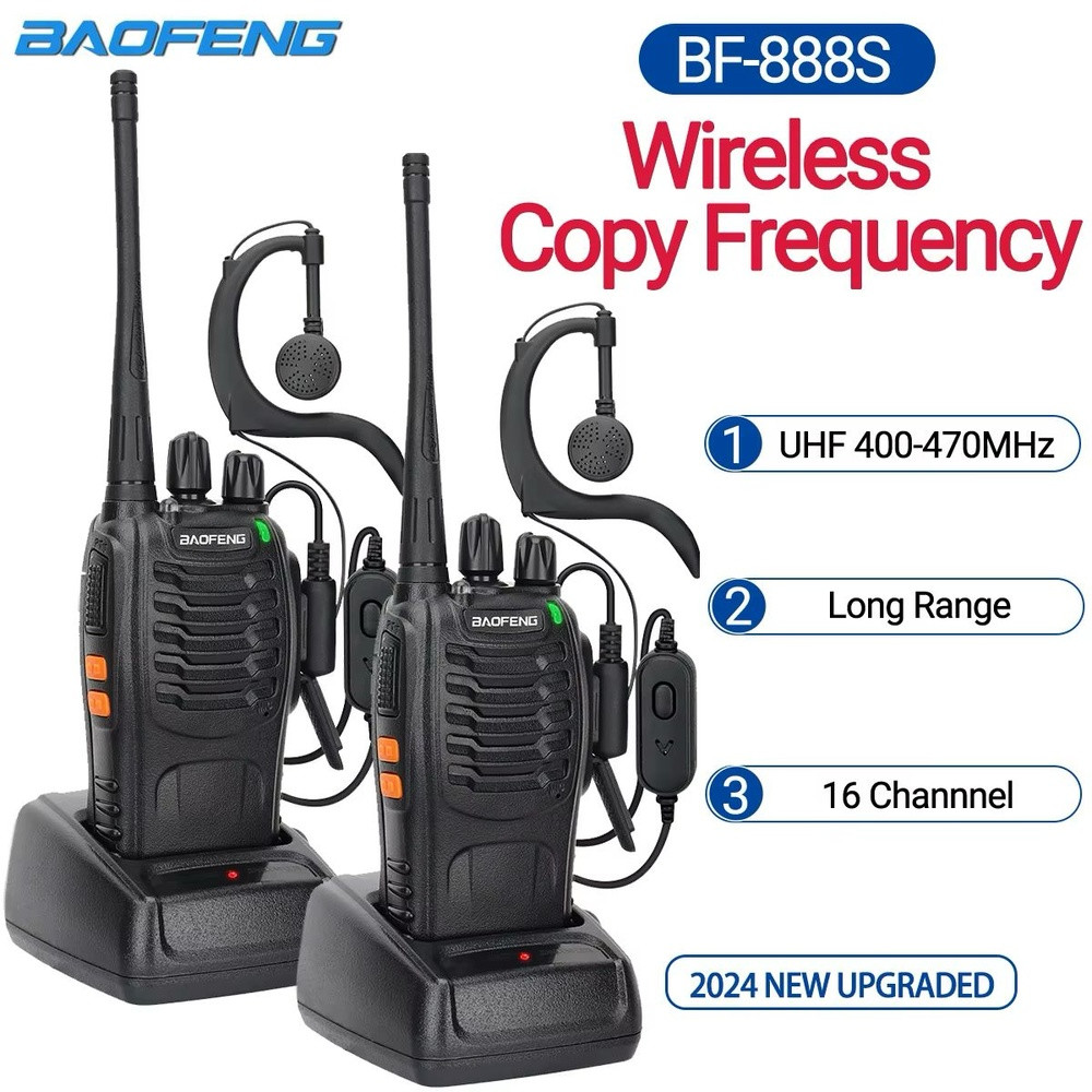 Simsiz radiotelefon Baofeng qara.