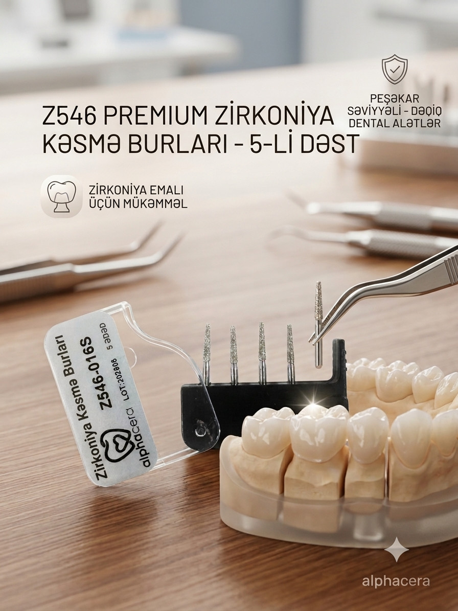 Stomatoloji almaz borlar Alphacera Zirconia Cutting Burs Z546-016S