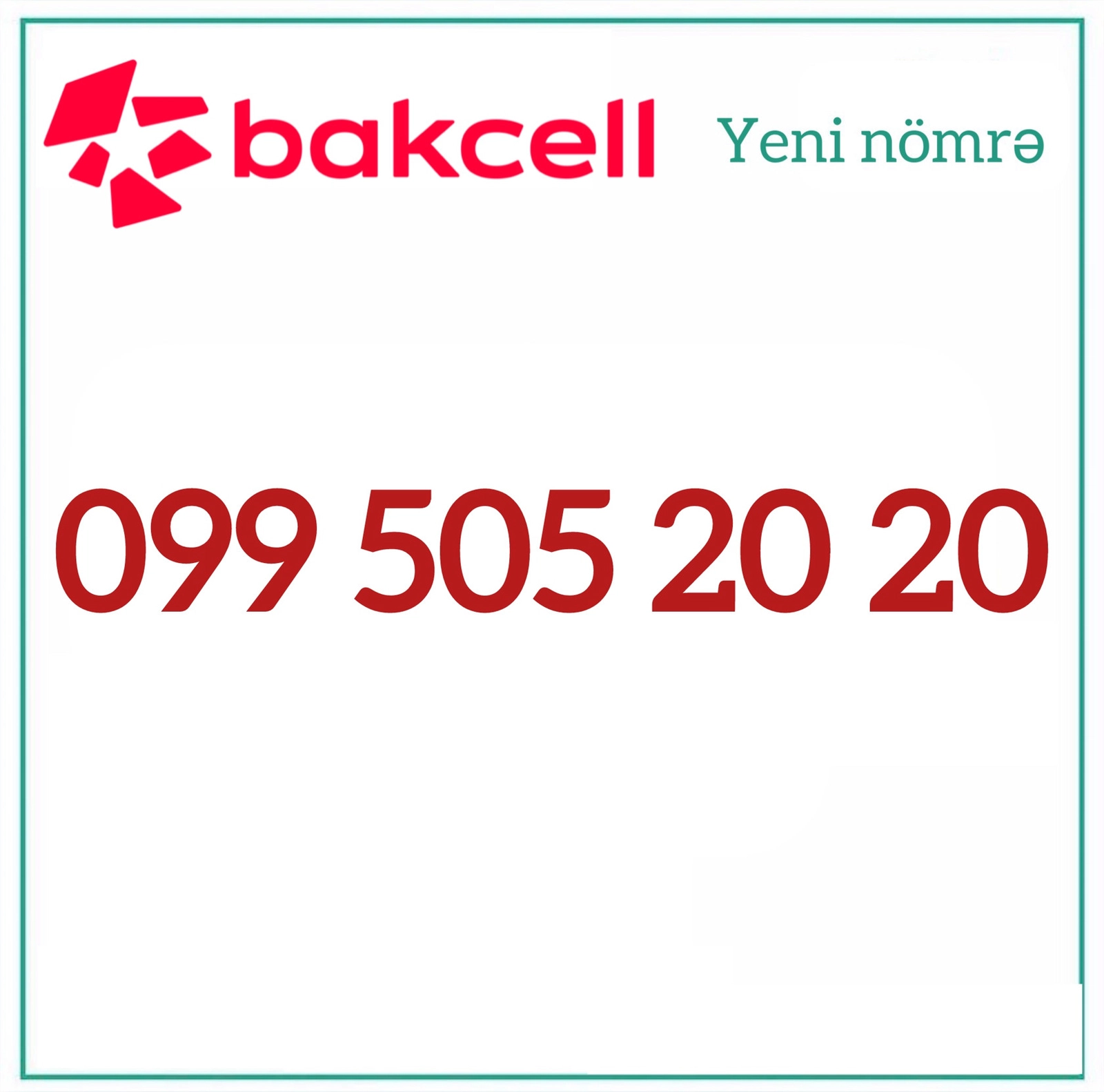 Mobil nömrə Bakcell +994 99 505 20 20, Fiziki SIM