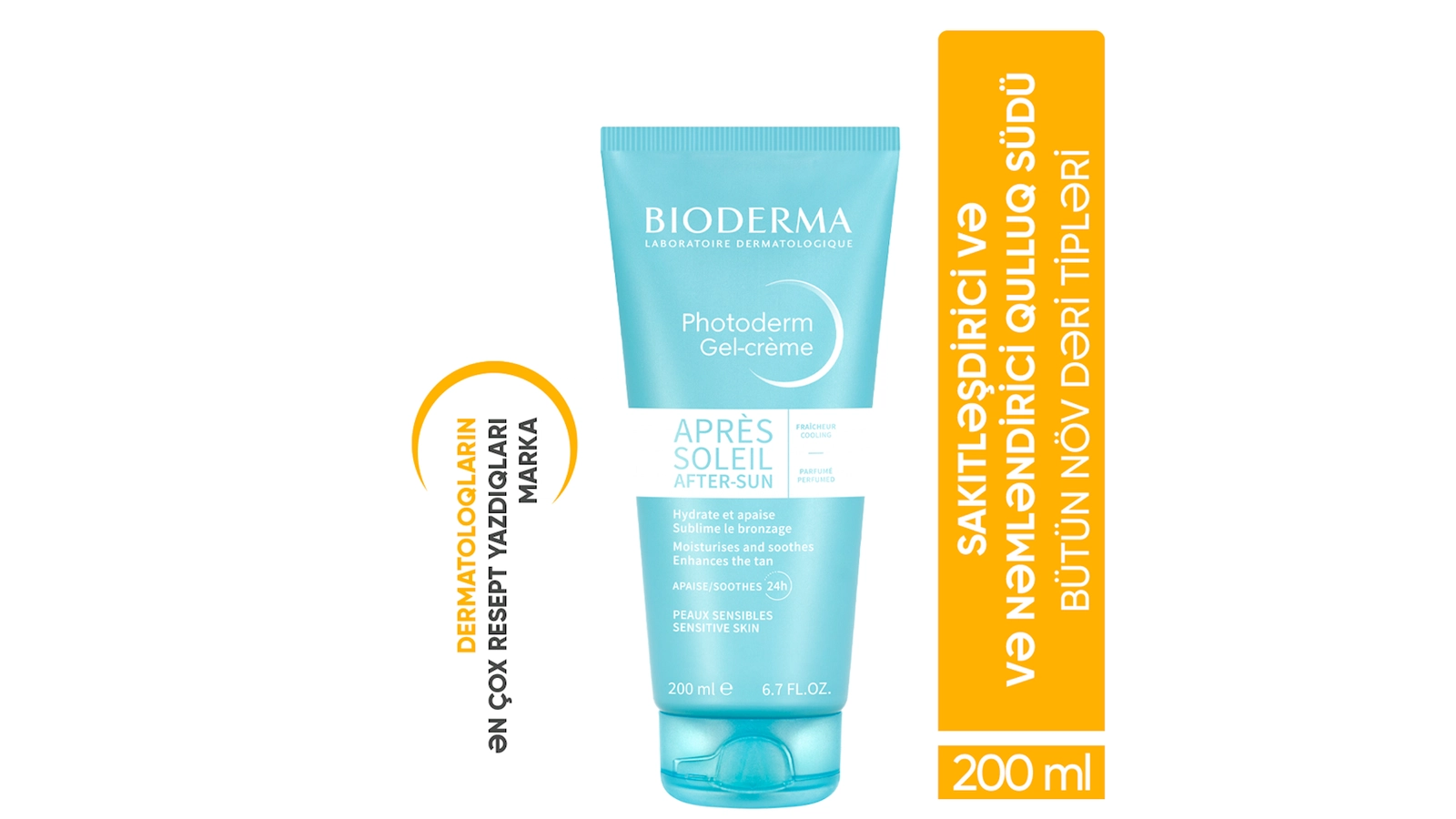 Qaralmadan sonra krem-qel Bioderma Photoderm After Sun 200 ml