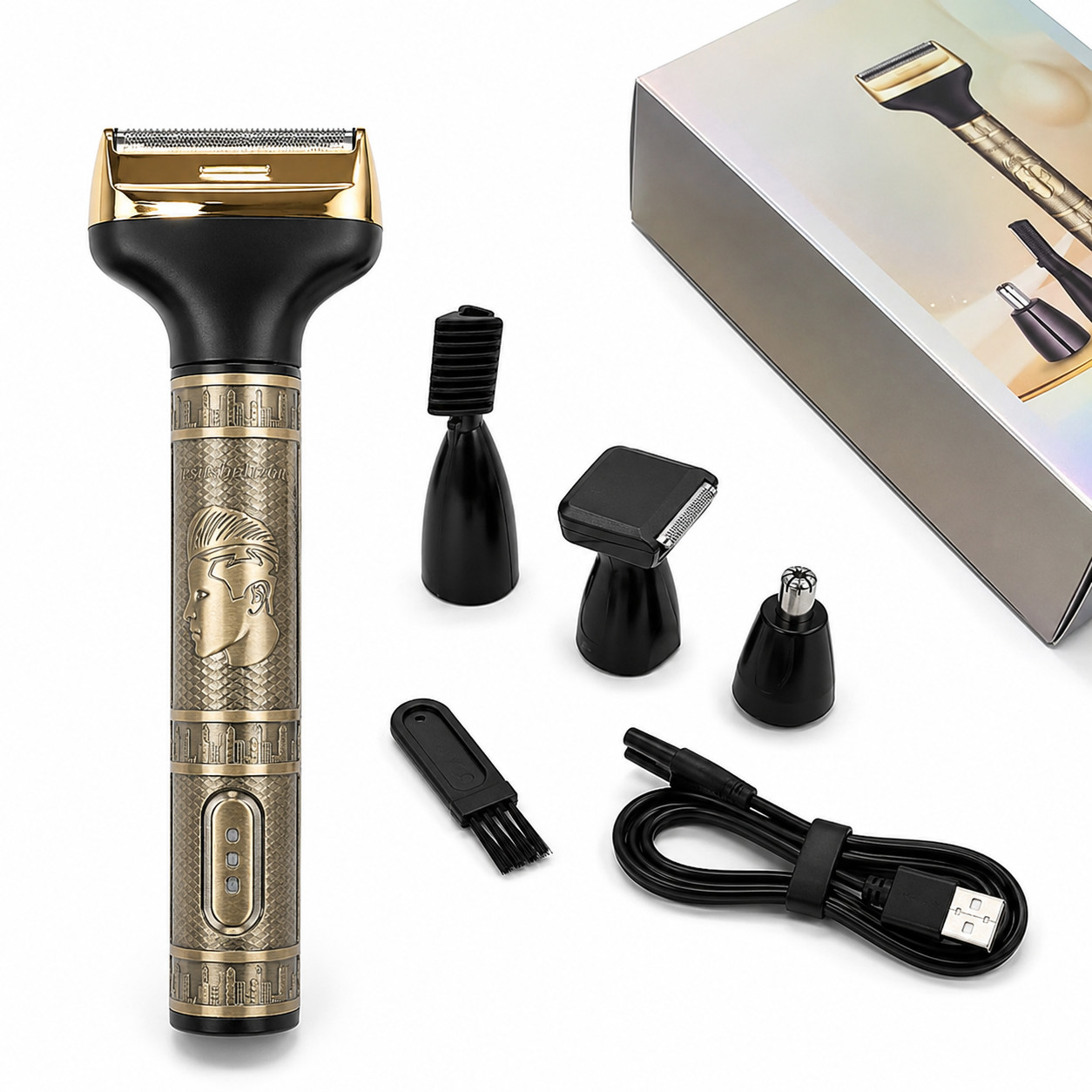Universal trimmer, Akkumulyator, Qızılı, 4 taxma