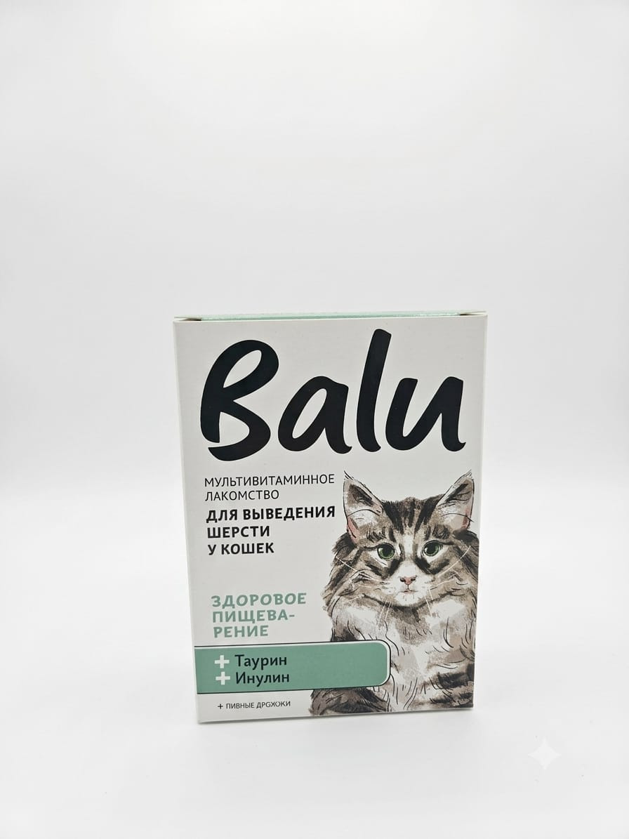 Pişiklər üçün multivitaminli məzə Balu Здоровое пищеварение, 100x50 q