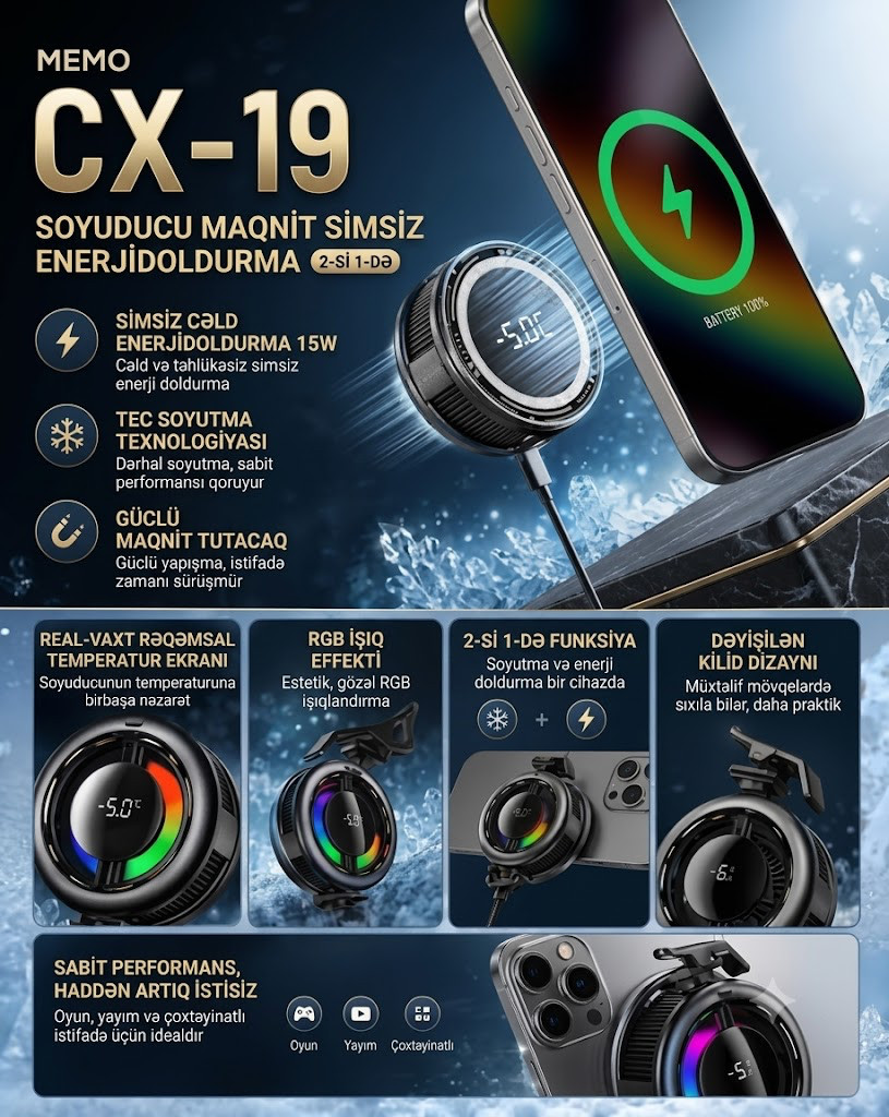 Kuler smartfon üçün Memo, cx-19, Simli, Universal, Qara