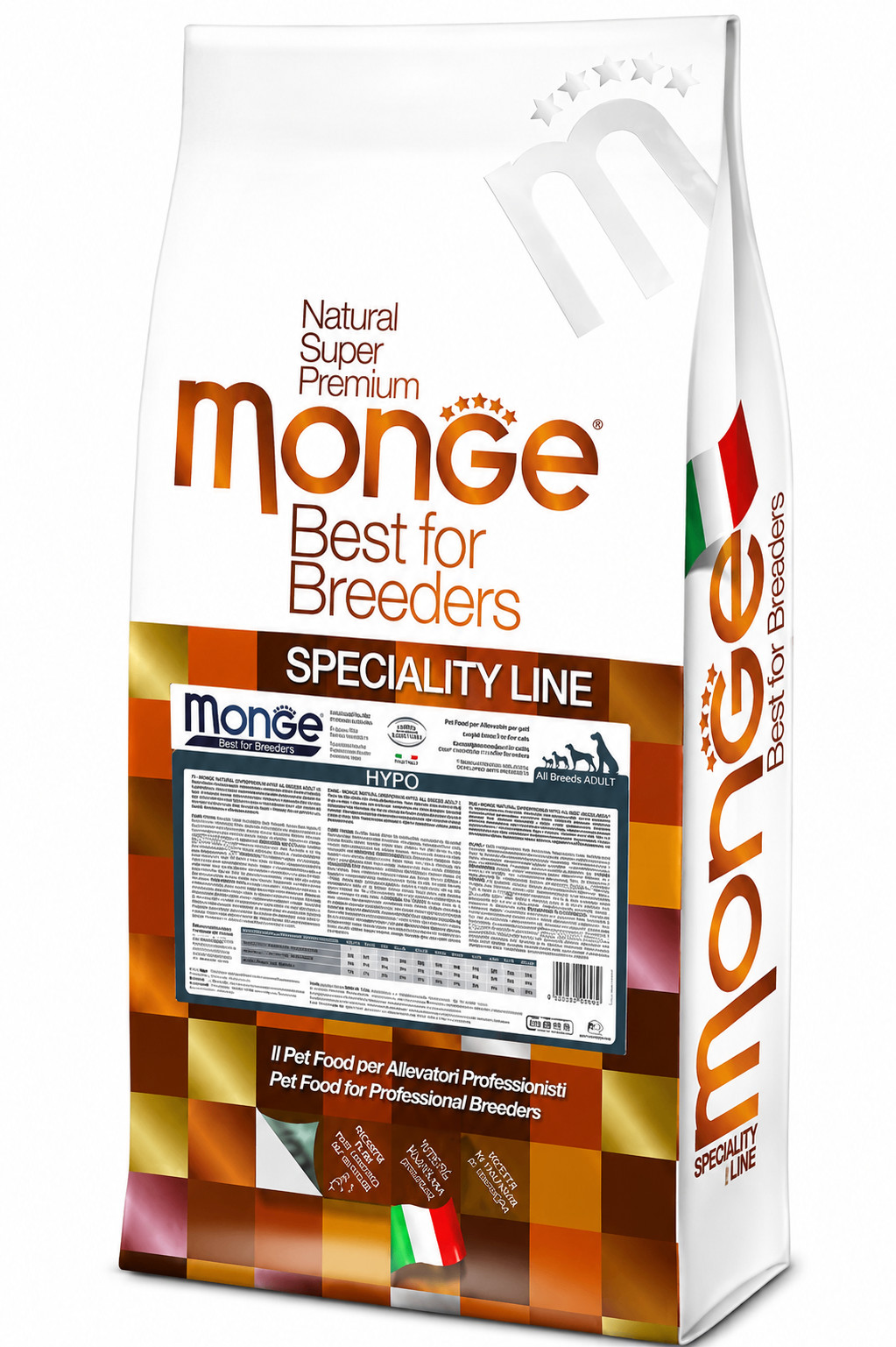 Quru yem Monge Dog Natural All Breeds Hypoallergenic Salmon&Tuna yetkin itlər üçün qızılbalıq və tuna dadı ilə 15 kq