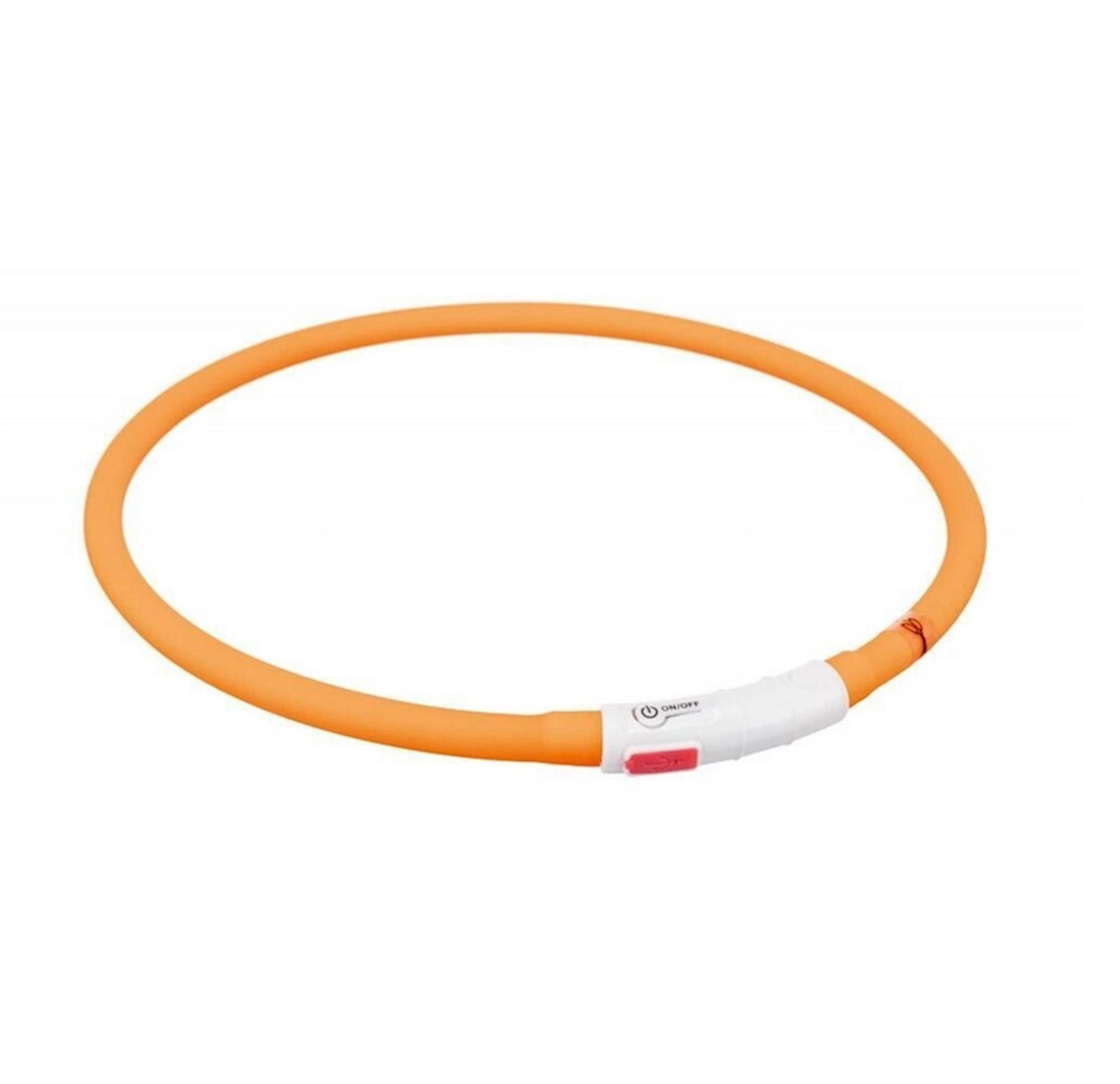 İtlər üçün yanıb-sönən boyunluq Trixie USB, siikon, 70 sm, narıncı