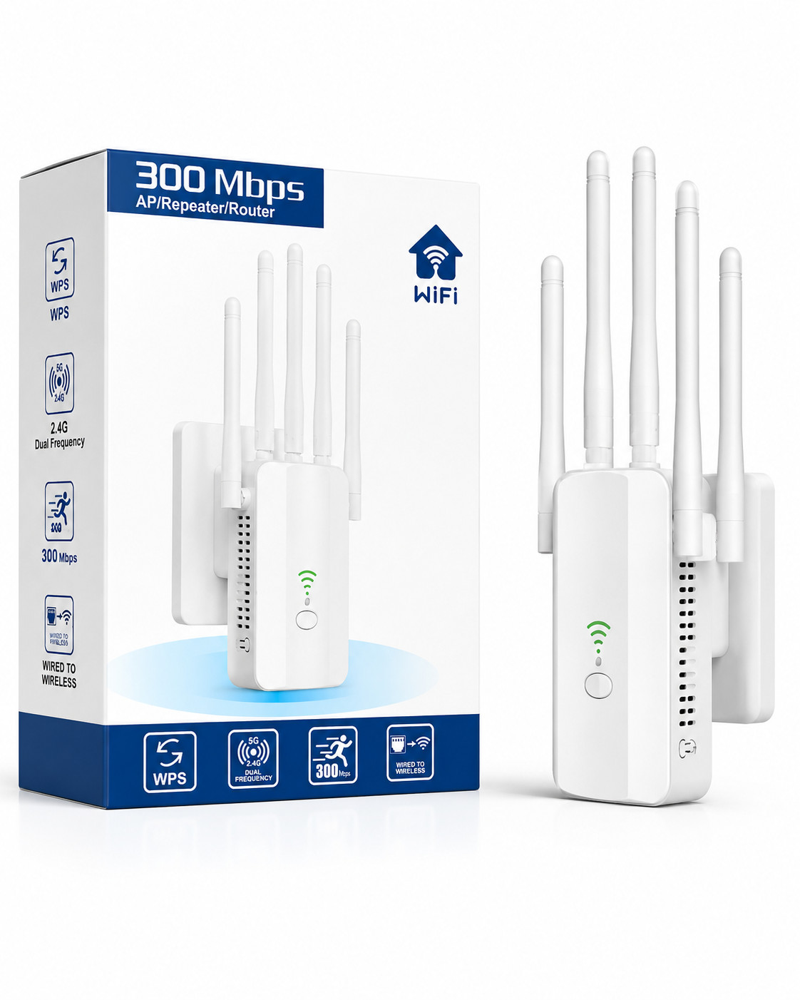 Wi-Fi router, 300 Mbit/san, 1 əd, 802.11