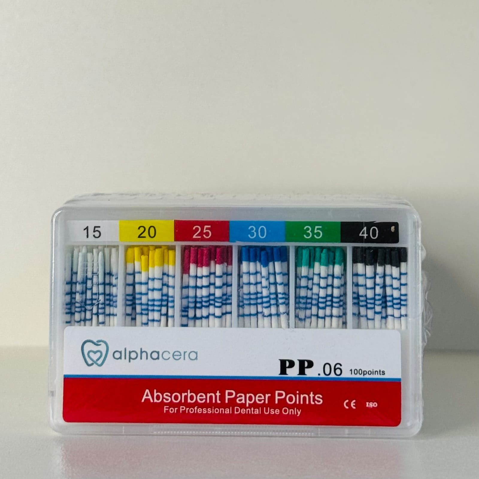 Stomatoloji ştiftlər dəsti Alphacera PP.06, plastik, rəngbərəng, 15-40, 100 əd
