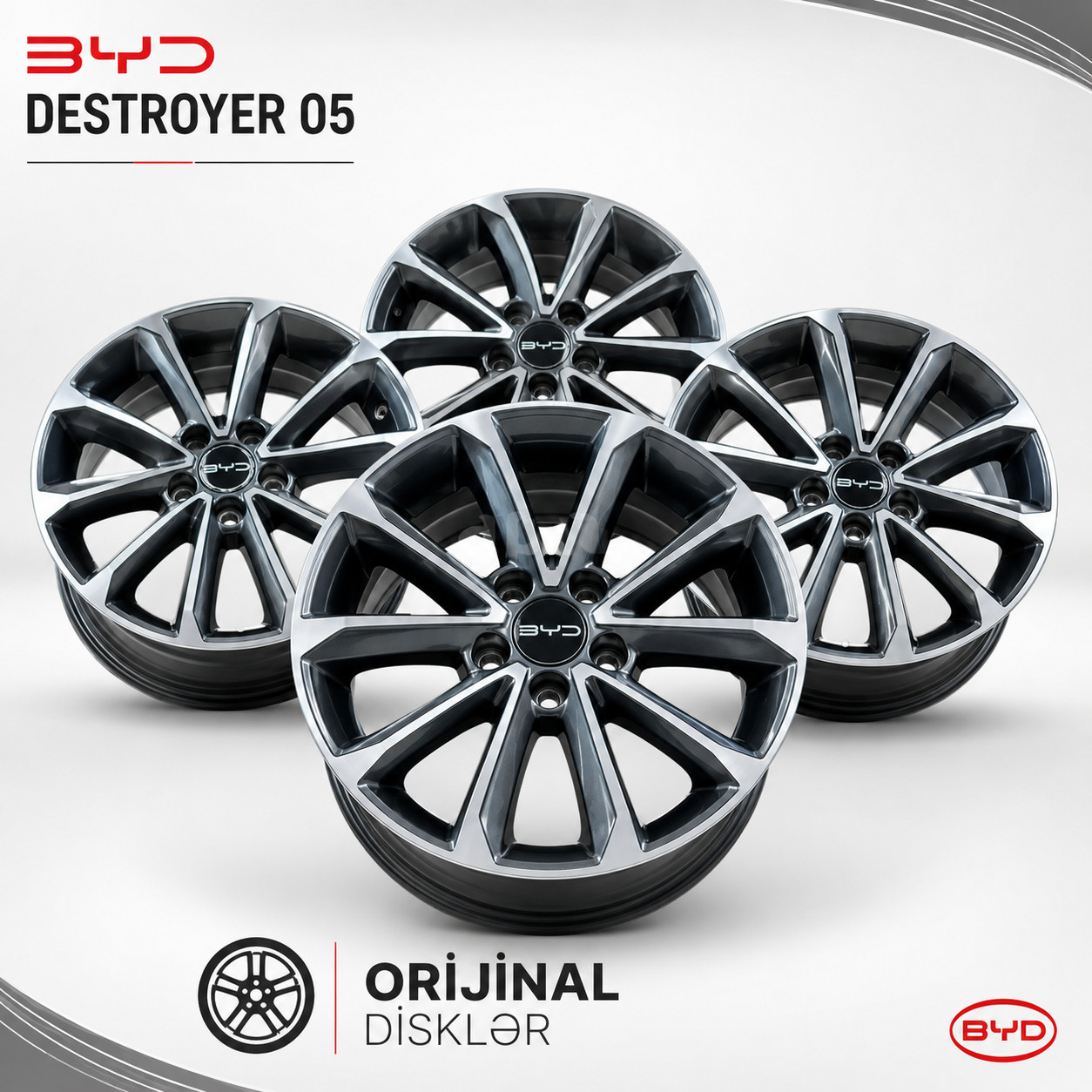 Təkər diski, Minik avtomobilləri, Byd destroyer 05 üçün, Qarışıq, Boz