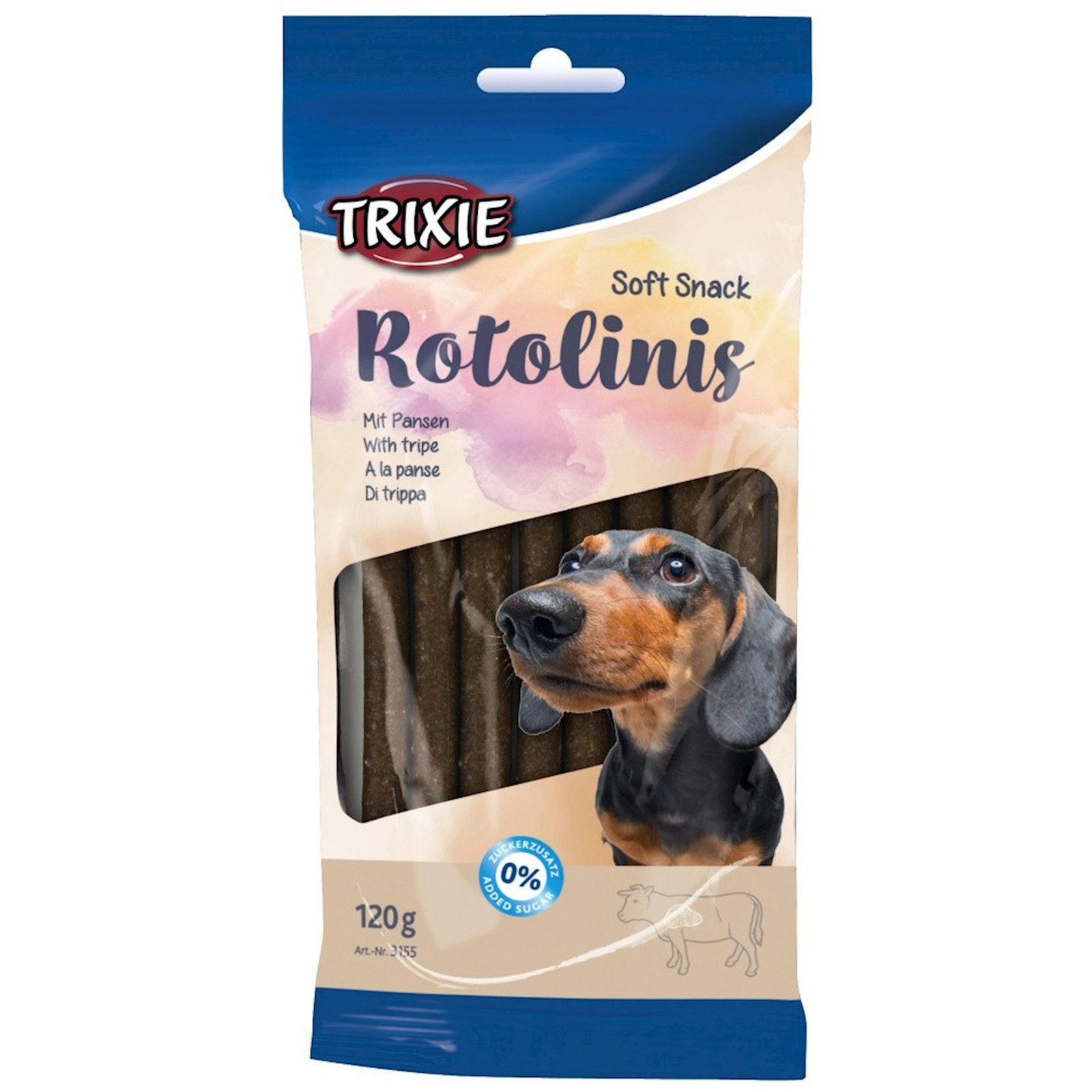 İtlər üçün məzə Trixie Rotolinis, qarın ilə, 120 q