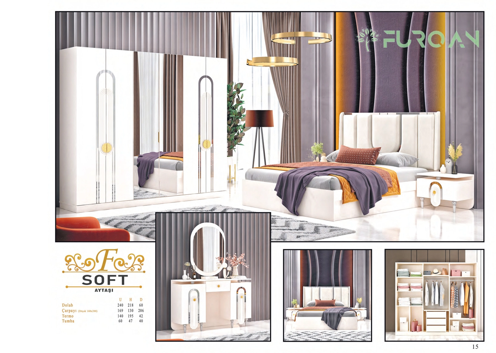 Yataq otağı dəsti 7091, laminat, 6 parça