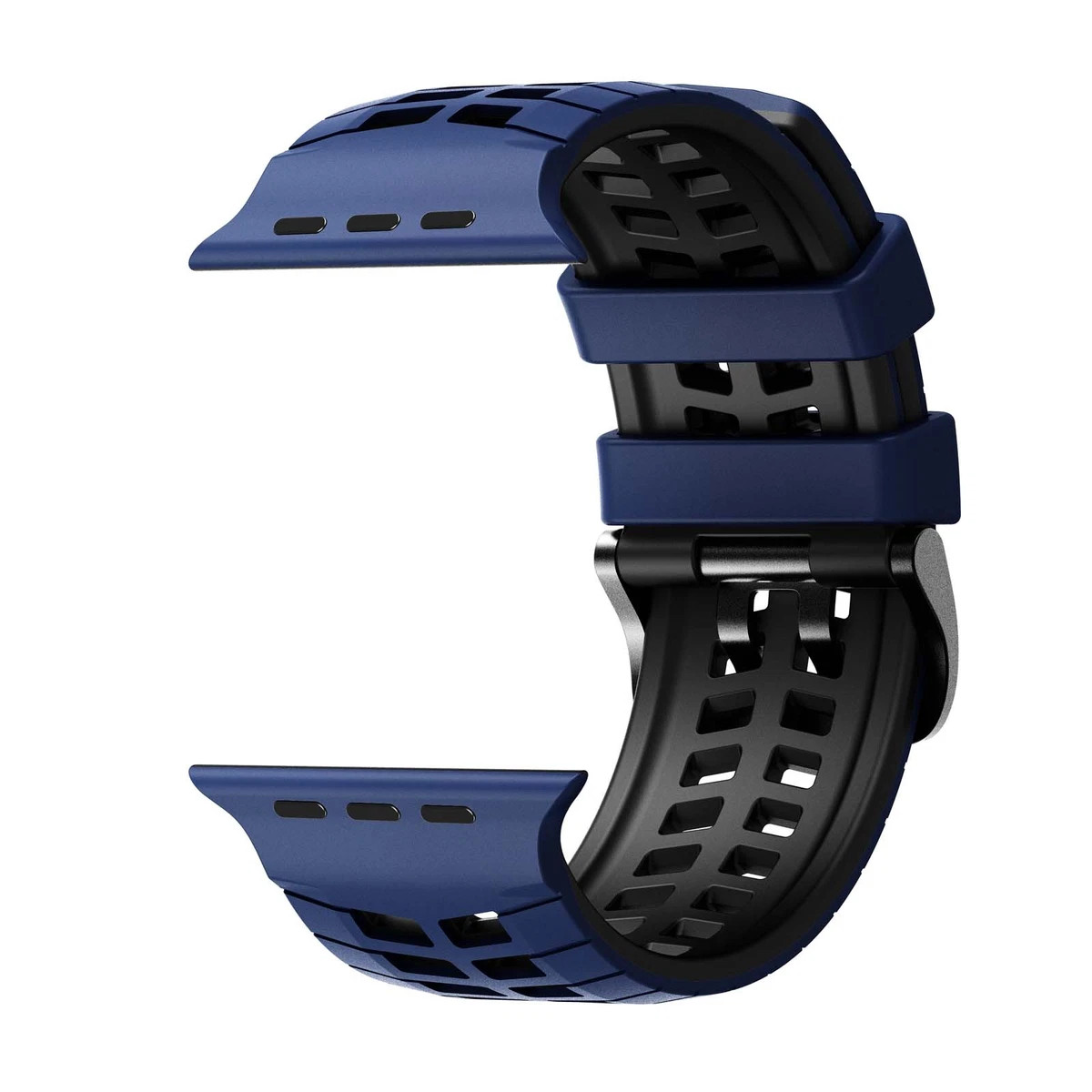 Kəmər Apple Watch 42 mm/44 mm/45 mm/49 mm üçün, silikon, tünd göy/qara