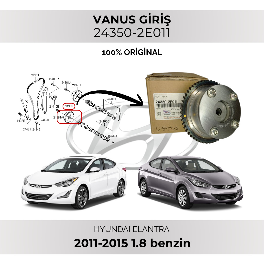 Giriş vanus Mobis 24350-2E011 Hyundai Elantra 1.8 2011-2015 üçün