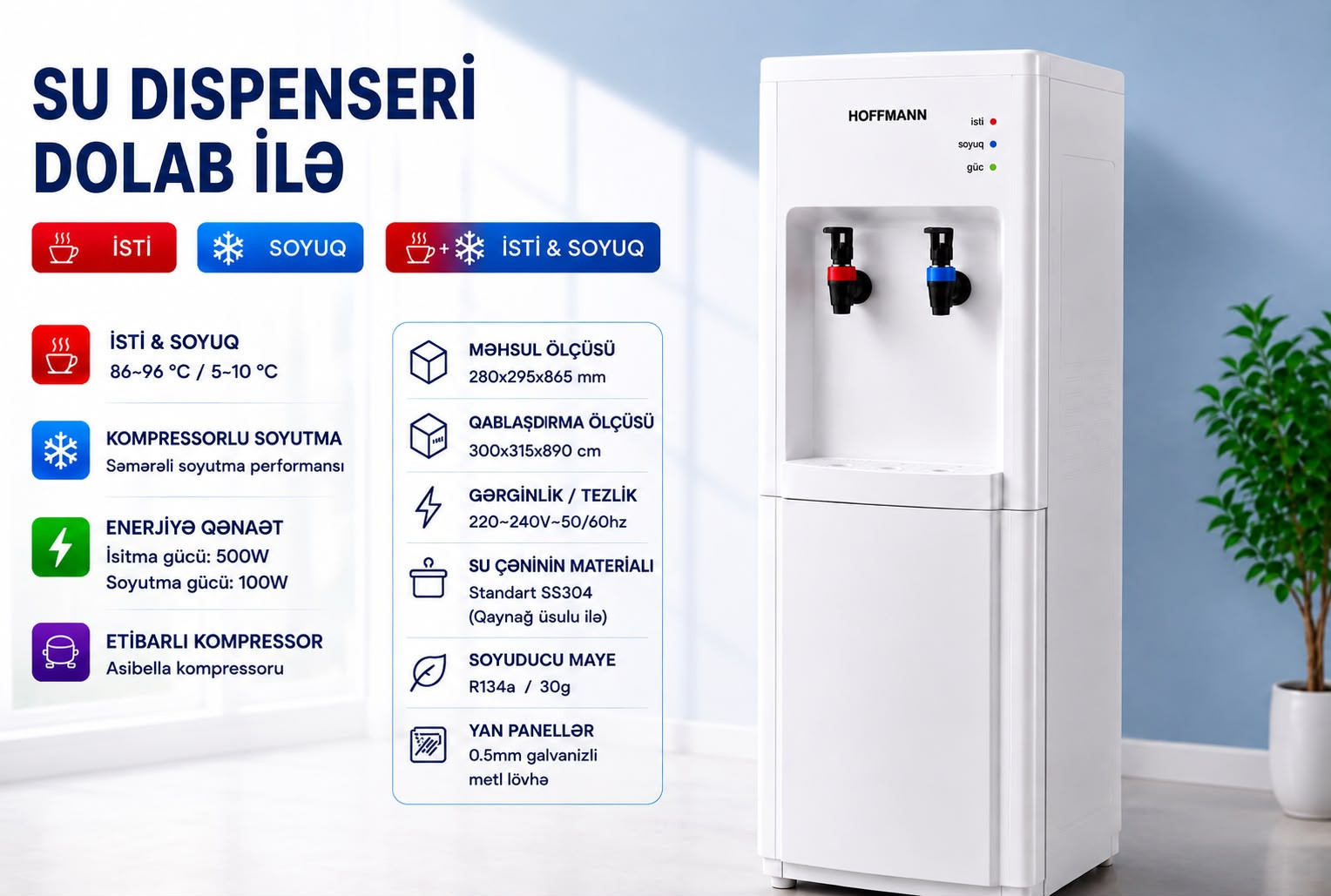 Su dispenseri Hoffman BM&999, 2 kran, 20 l