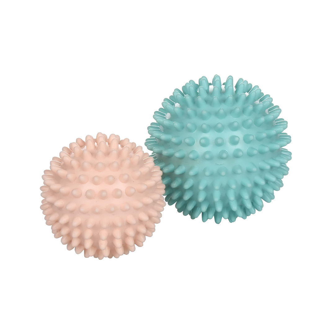 Masaj topu dəsti LiveUp Sport LS3302, PVC, mavi/çəhrayı, 7 sm/9 sm, 2 əd