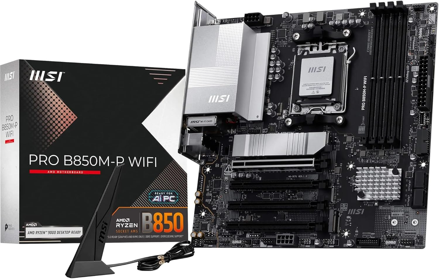 Ana lövhə MSI B850M-P WIFI AM5 AMD B850 DDR5 128 GB 2×M.2