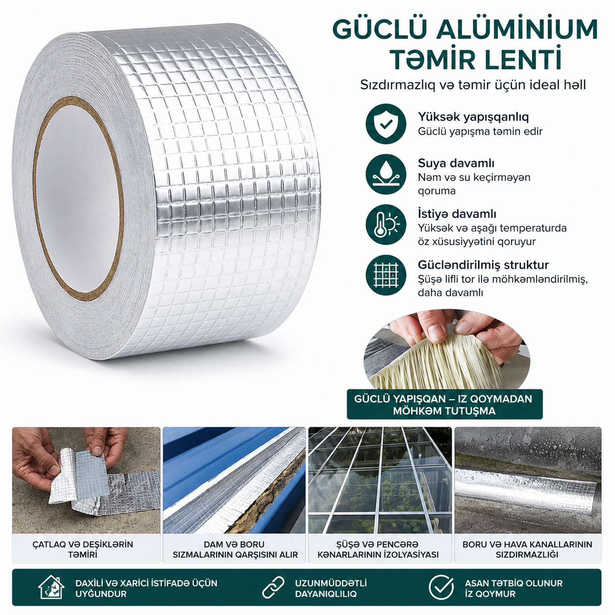Rulon hidroizolyasiya, Borular üçün, Dam örtüyü üçün, Fasad, 1 l, 0.05 m
