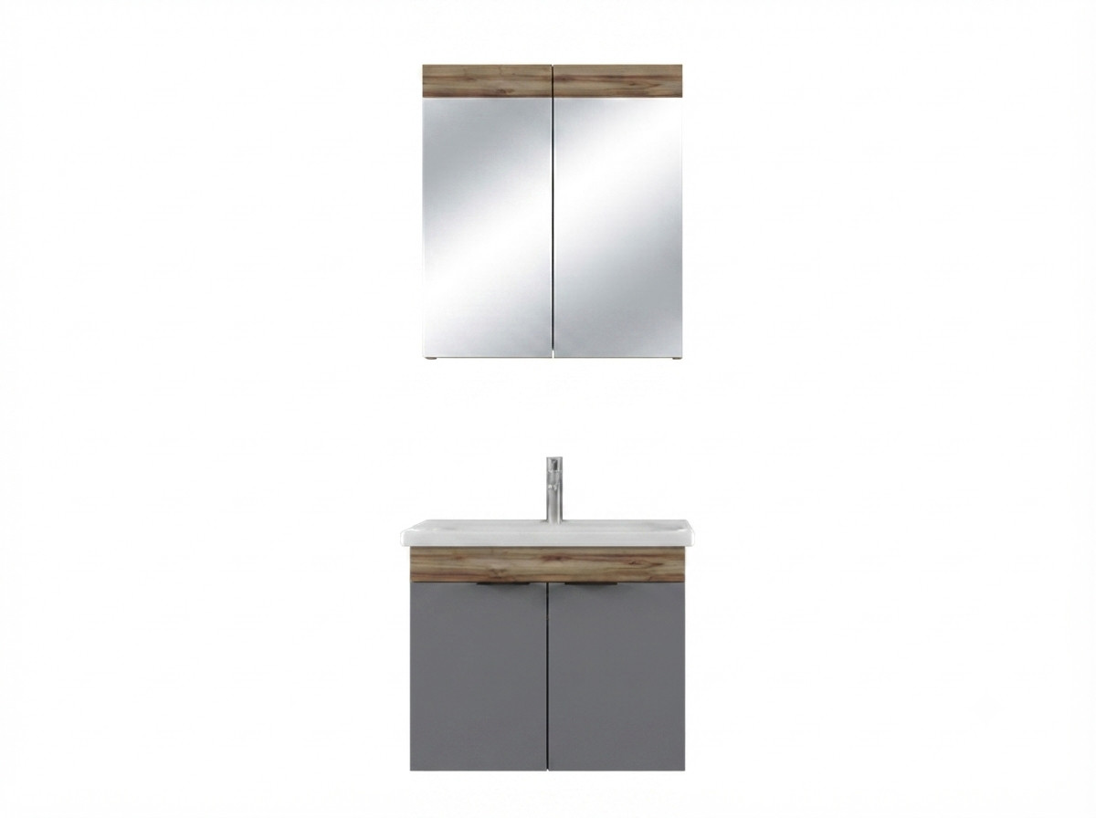 Hamam otağı üçün mebel dəsti Bagnoli CARINO, Boz, 45 sm, 124 sm, 65 sm