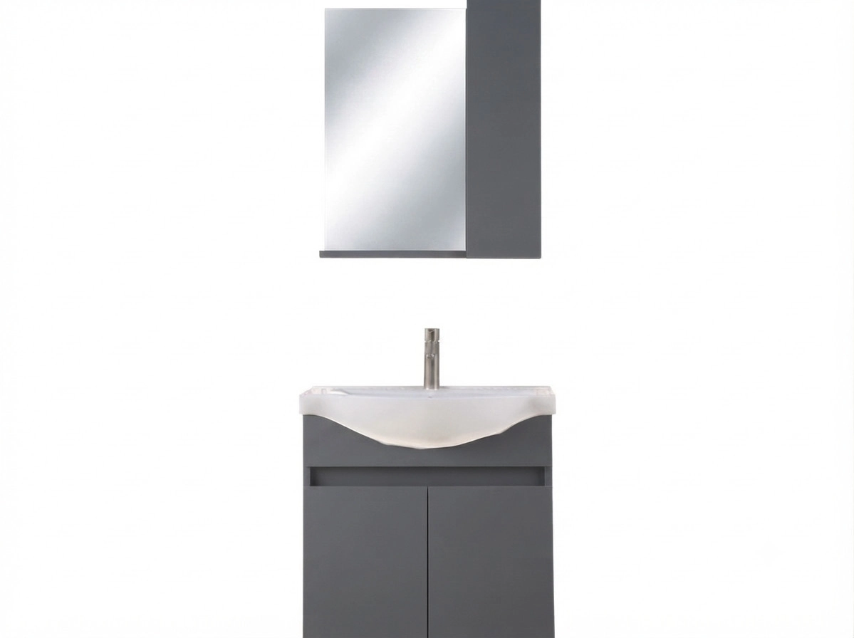 Hamam otağı üçün mebel dəsti Bagnoli, SOLE, Boz, 46 sm, 130 sm, 65 sm