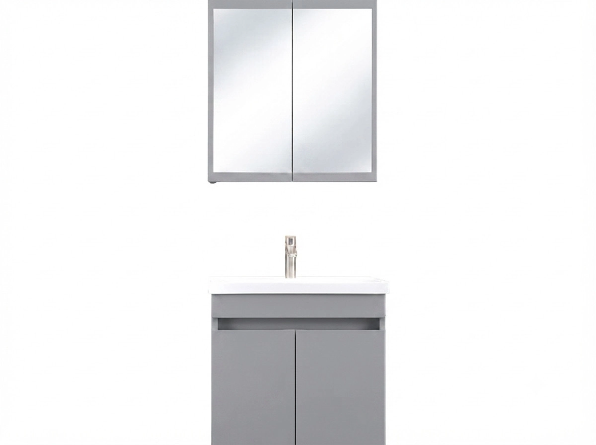 Hamam otağı üçün mebel dəsti Bagnoli, FORESTA, Boz, 46 sm, 129 sm, 65 sm