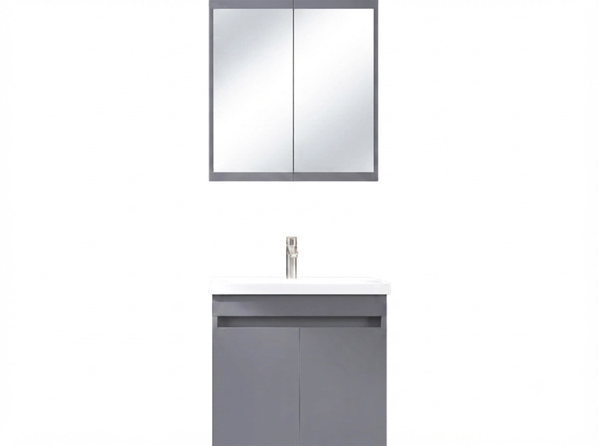 Hamam otağı üçün mebel dəsti Bagnoli, FORESTA, Boz, 46 sm, 129 sm, 80 sm