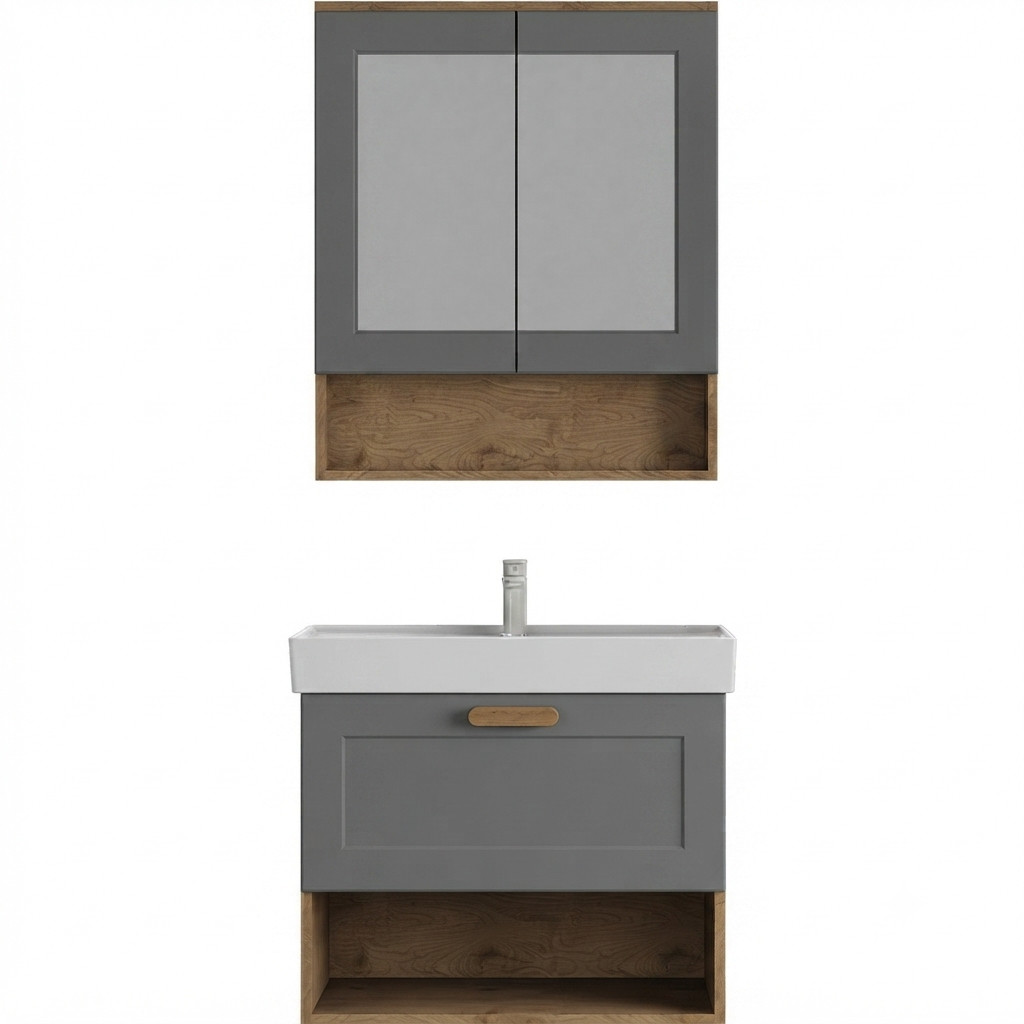 Hamam otağı üçün mebel dəsti Biani APOLYONT, antrasit, 48x150x80 sm