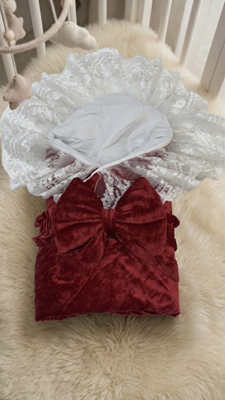 Doğum evi üçün konvert, Qırmızı, Qız üçün, 1 əd, Pambıq