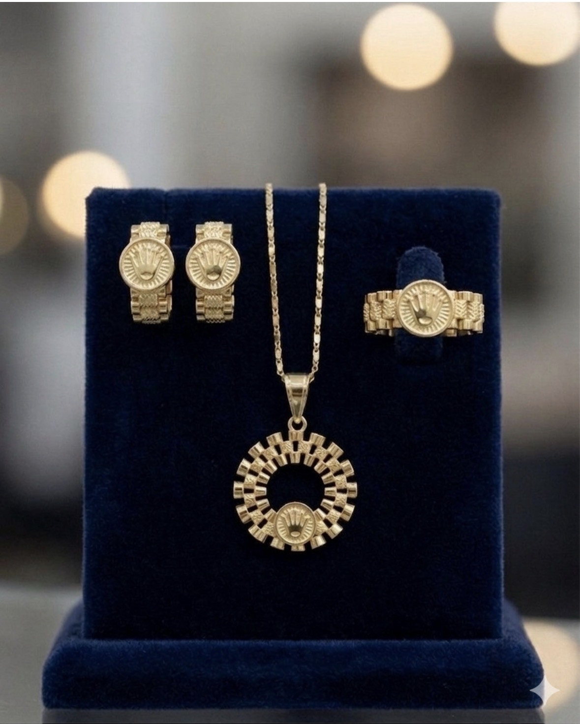 Bijuteriya dəsti Xuping Jewellery, kulonlu zəncir, sırğa və üzük, paslanmayan polad