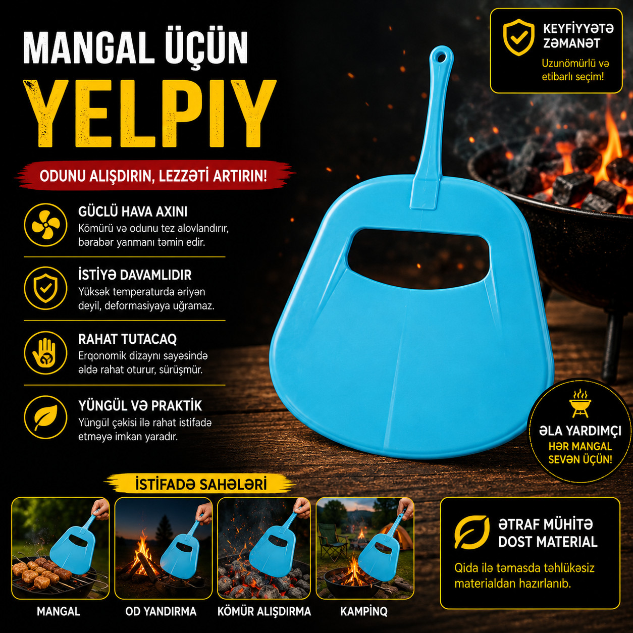 Manqal yelpiyi , plastik, göy