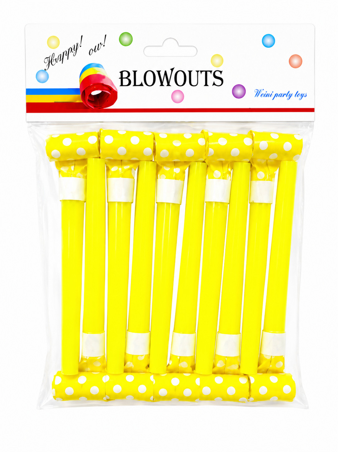 Şənlik aksesuarı dəsti Blowouts, sarı