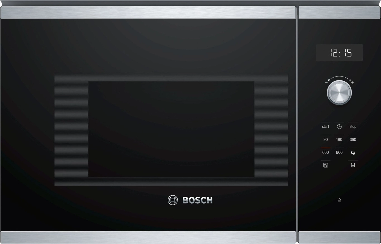 Quraşdırılan mikrodalğalı soba Bosch BFL524MS0, 20 l, 800 Vt, Qara