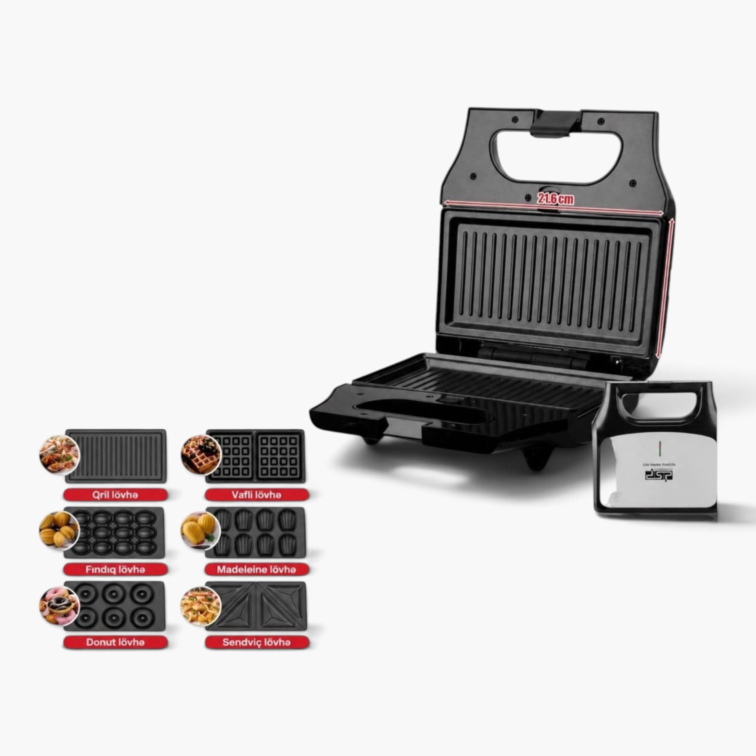 Toster DSP KC1238 2 bölməli 800 W qara