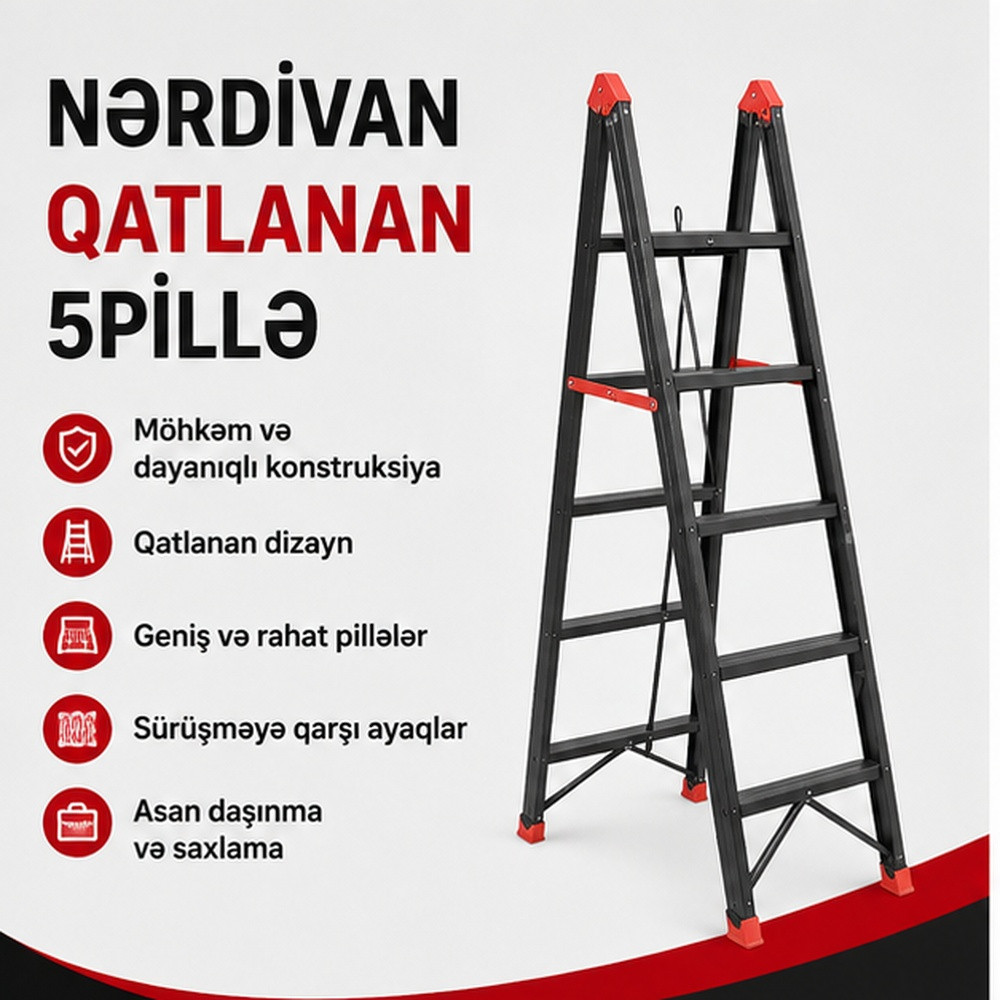 Nərdivan, Qatlanan, 150 kq, 179 sm