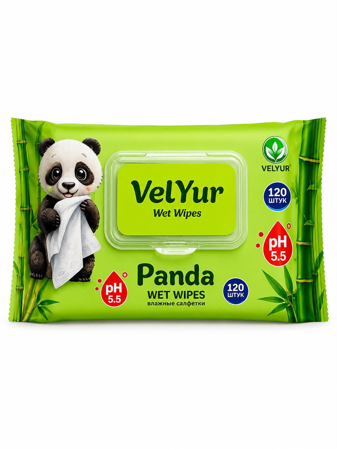 Nəm salfet VelYur Panda, 120 əd