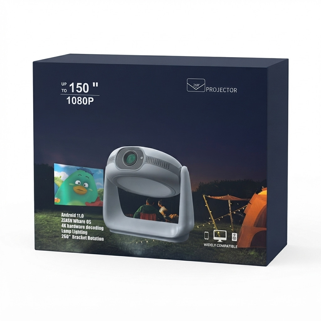 Proyektor, 1920x1080 piksel, HDMI/USB/AV/Audioçıxış (Mini Jack 3.5), 15 Vt, Portativ