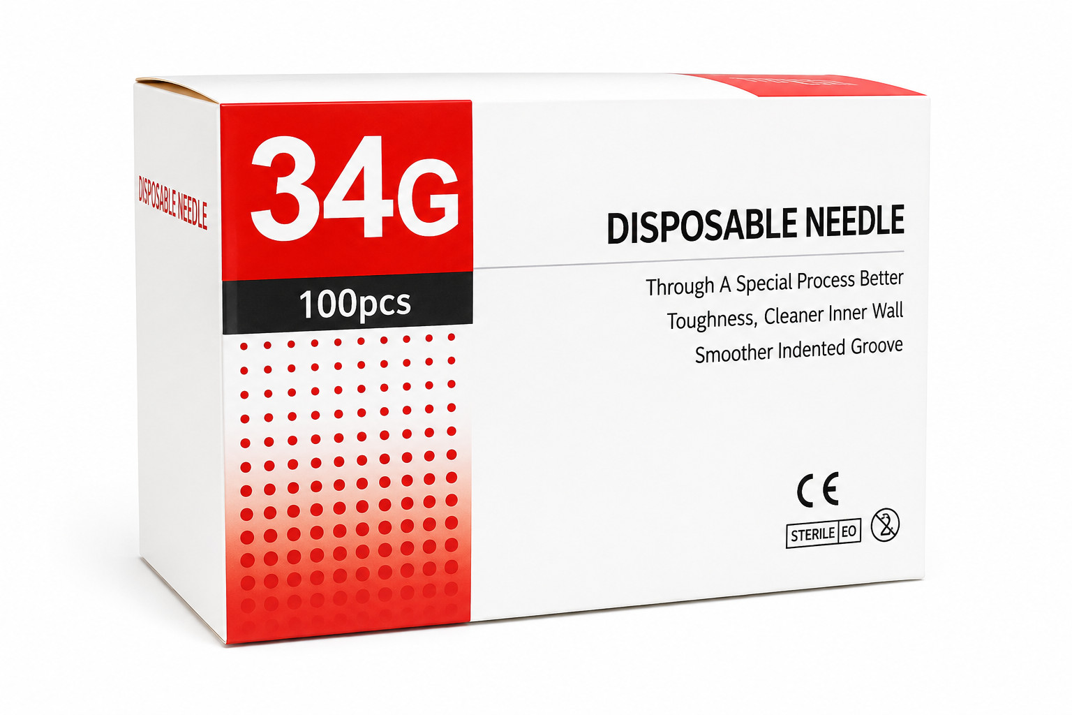 İynə Needle, 34G/6 mm, 100 ədəd