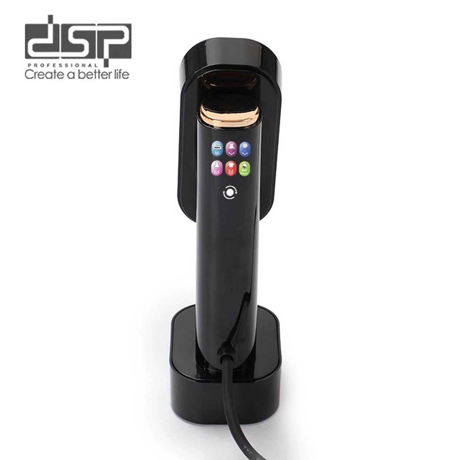 Əl geyim buxarlayıcısı DSP KD1384 1300 W 0.19 l qara