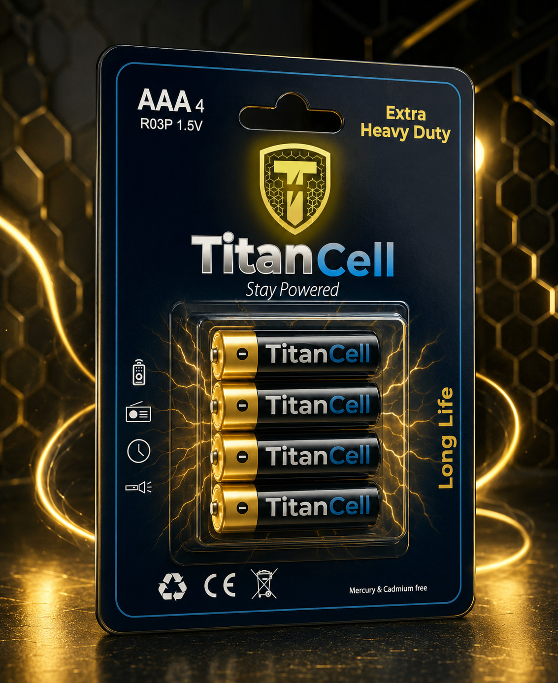 Batareya TITANCELL Extra heavy duty AAA R03P 1.5V 4 ədəd/blister