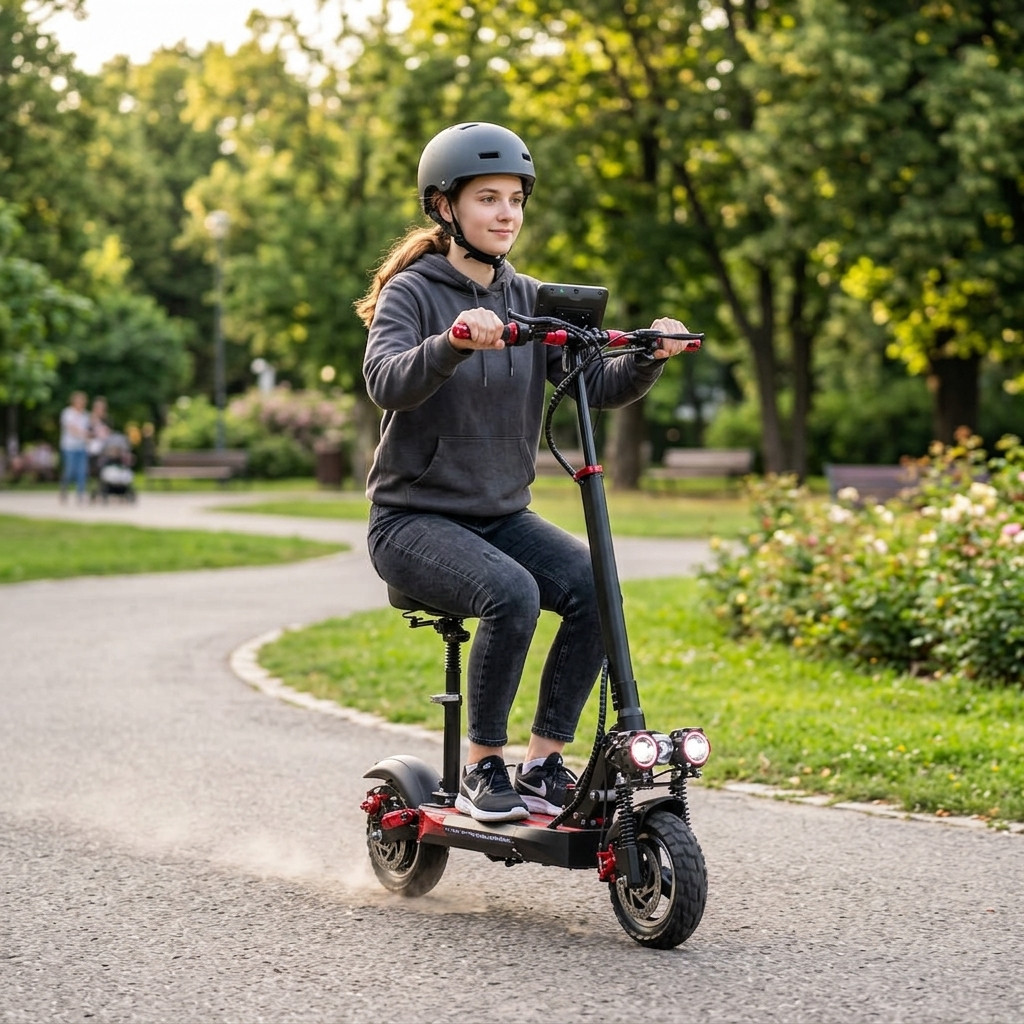 Elektrikli skuter YT100736, 35 km/s, qara