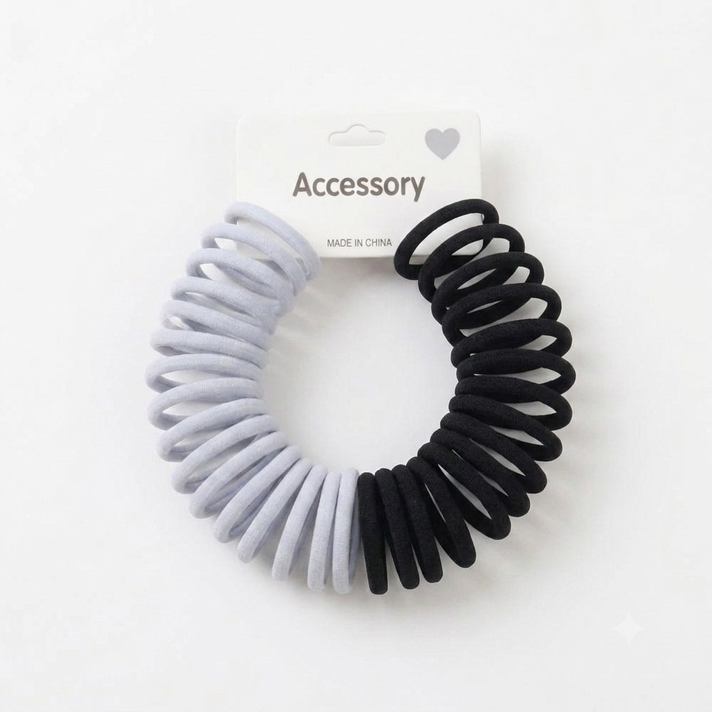 Saç rezini dəsti Accessorize, ağ/qara, parça, 40 əd
