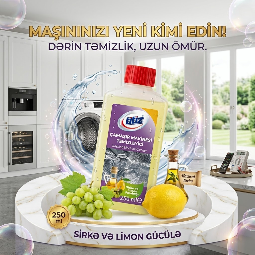 Paltaryuyan maşın üçün təmizləyici vasitə Titiz Sirkə və Limon, 250 q
