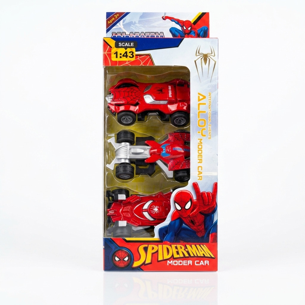 Maşın dəsti Spider-Man, metal, qırmızı, əl ilə idarəetmə