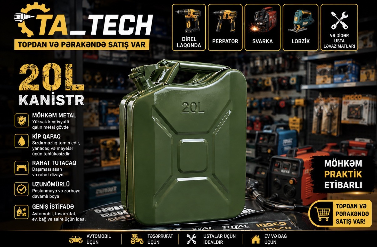 Metal kanistr 20 l yaşıl